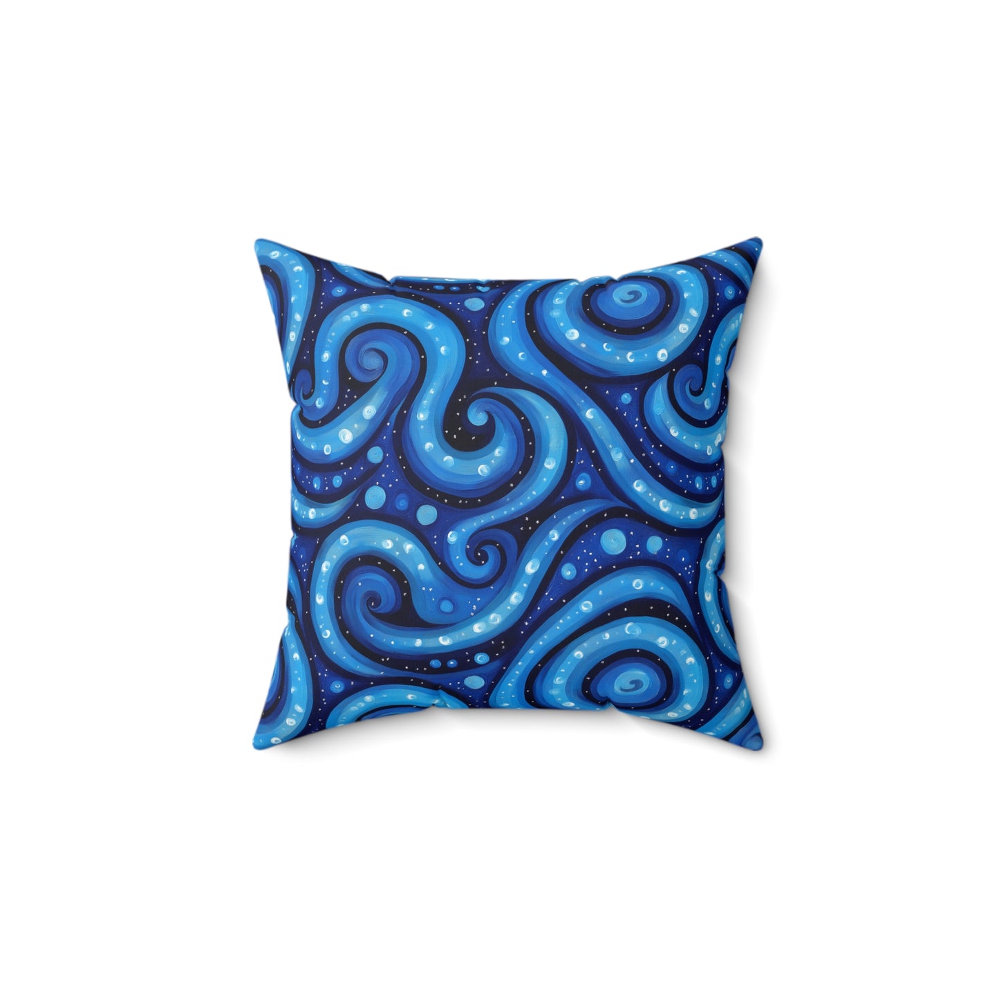 Blue Swirlino Polyester Pillow 7