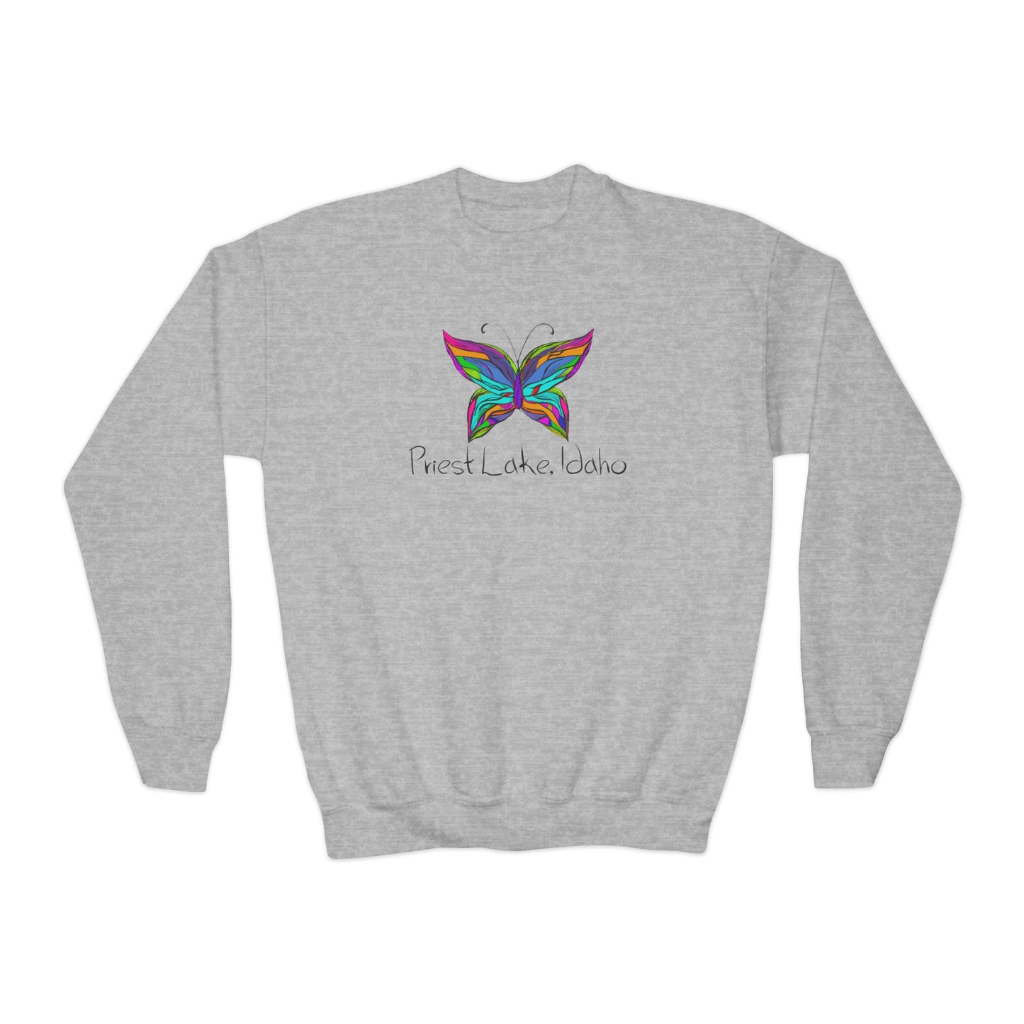 Priest Lake Butterfly Youth Crewneck Sweatshirt