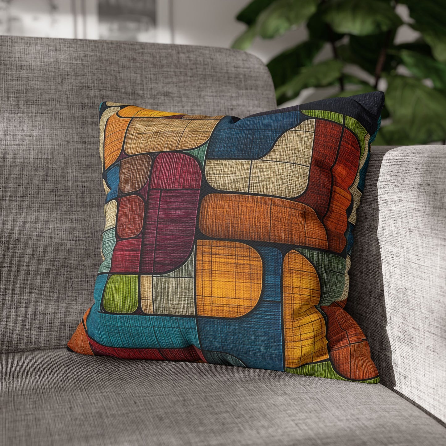 Geometric Mosaic - Square Polyester Pillowcase