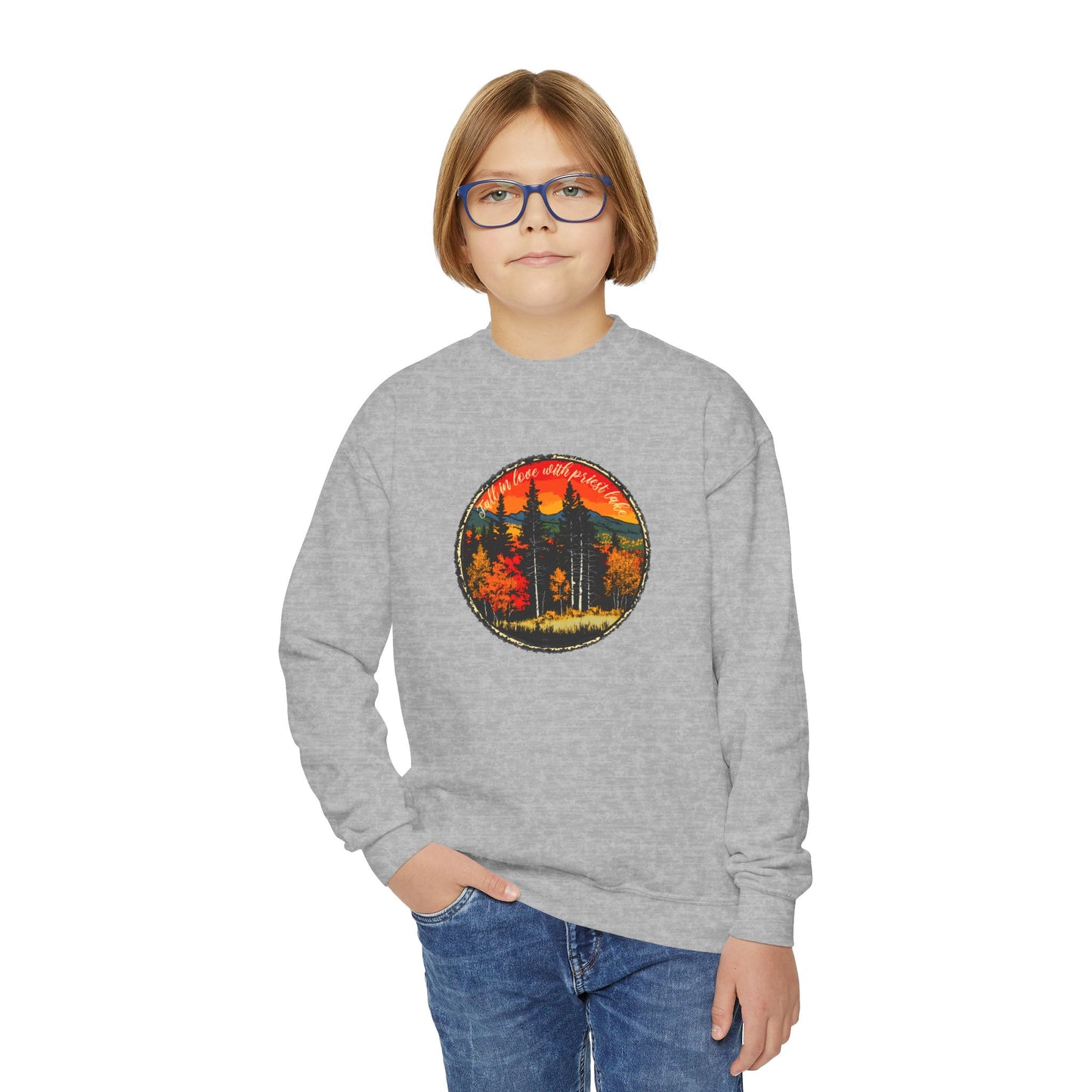 Priest Lake Fall Youth Crewneck Sweatshirt