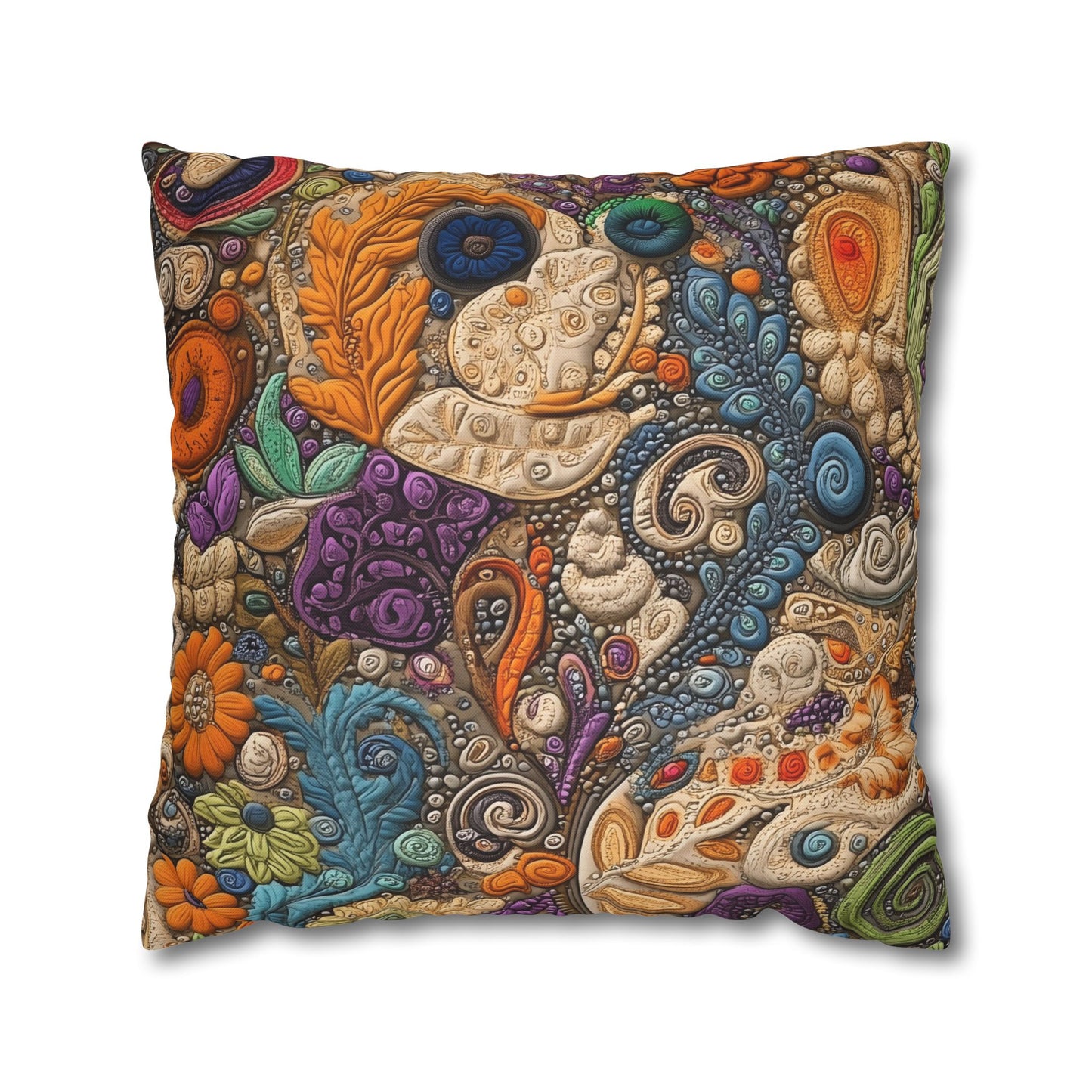 Kaleidoscope Garden- Square Polyester Pillowcase