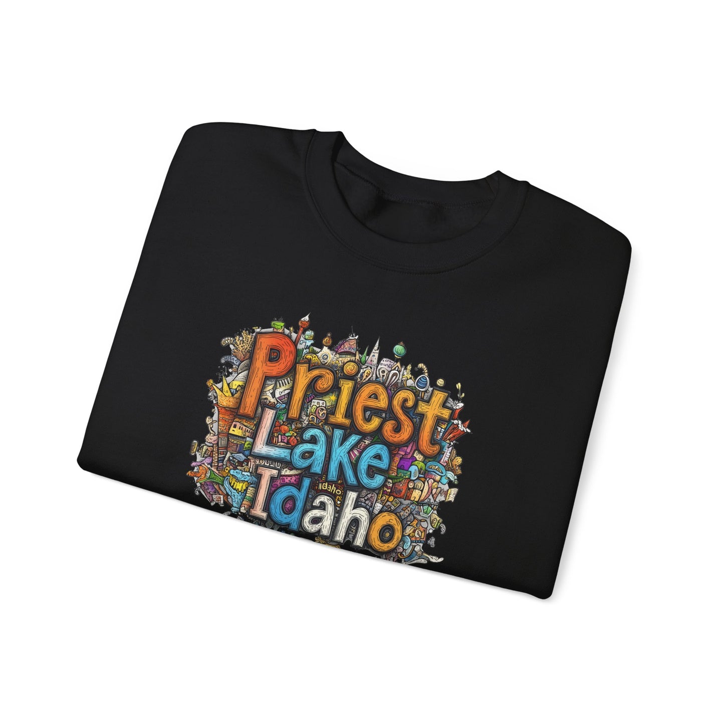 Priest Lake Idaho Fun Heavy Blend™ Crewneck Sweatshirt