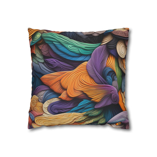 Feathered Fantasia- Square Polyester Pillowcase