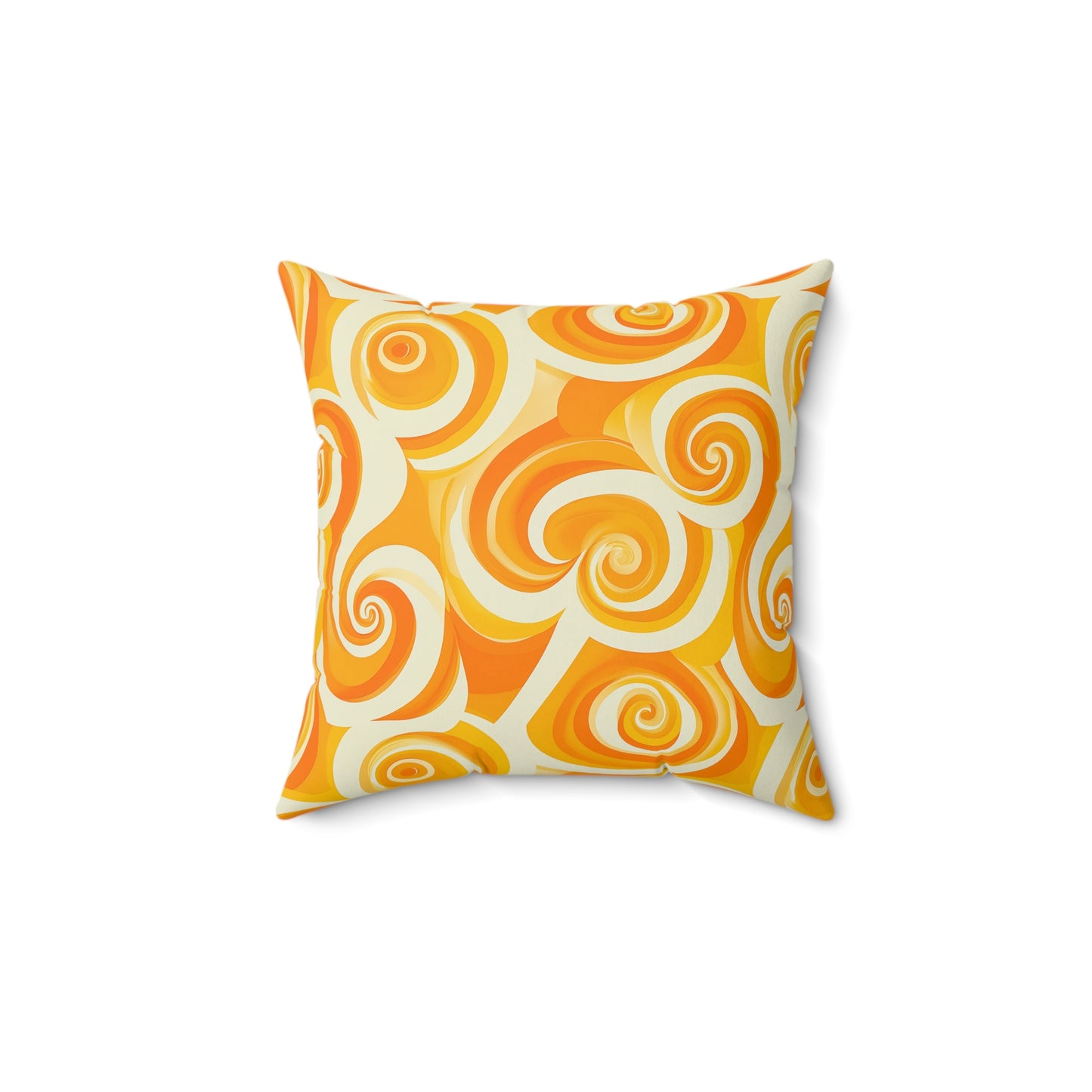 Yellow Swirlino Polyester Pillow 4