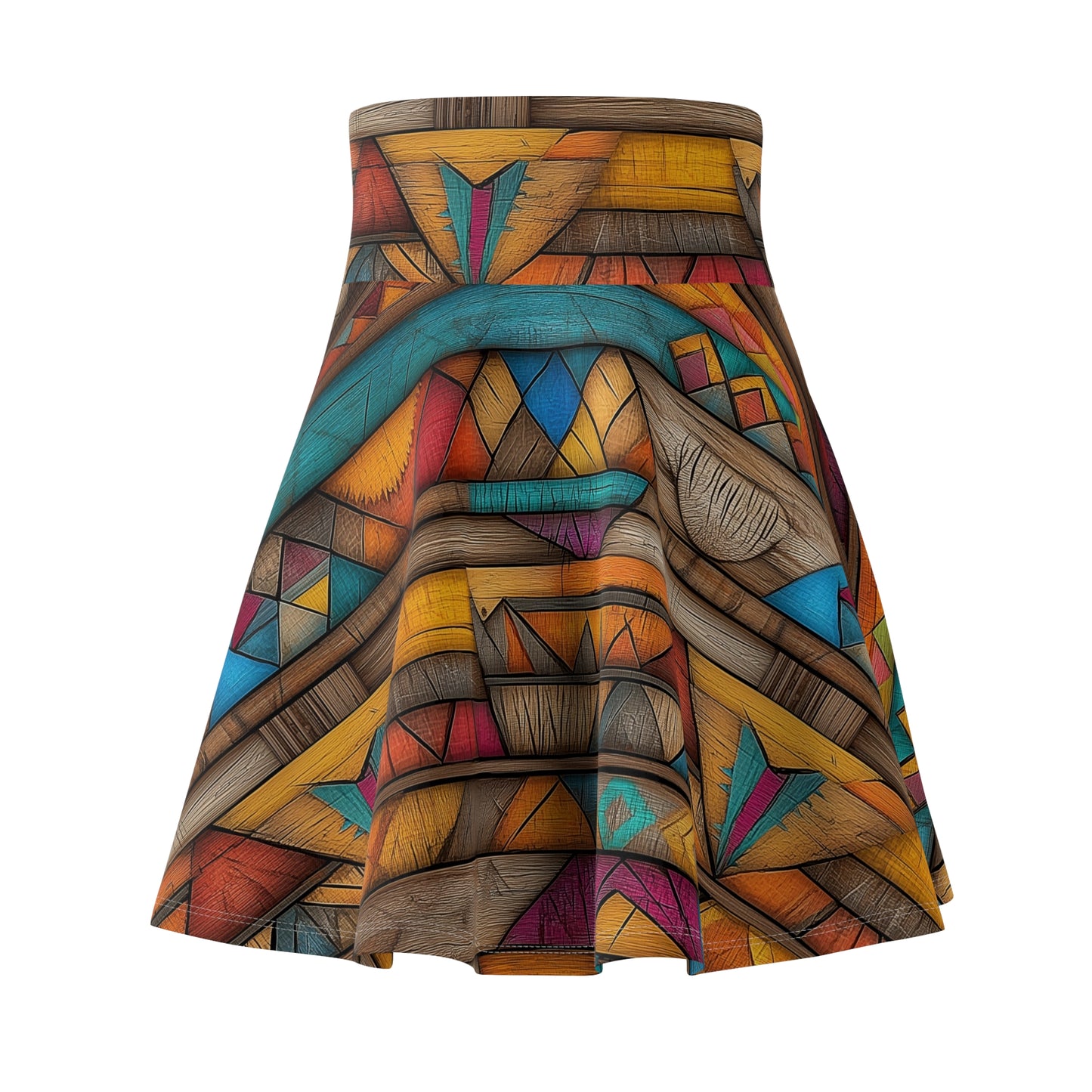 Rustic Abstract Patterns - Skater Skirt