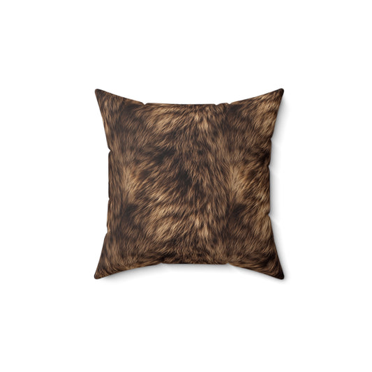 Grizzly Fur Polyester Pillow