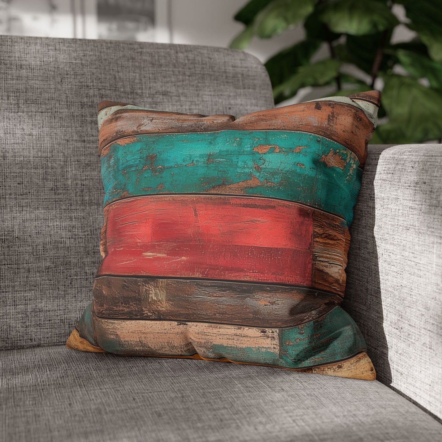 Rustic Rainbow - Square Polyester Pillowcase