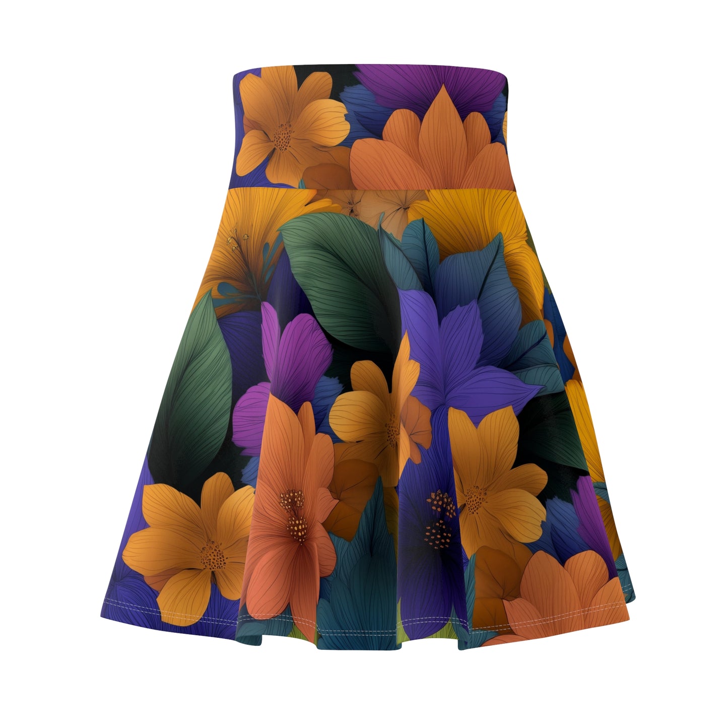 Vibrant Blooms Skater Skirt