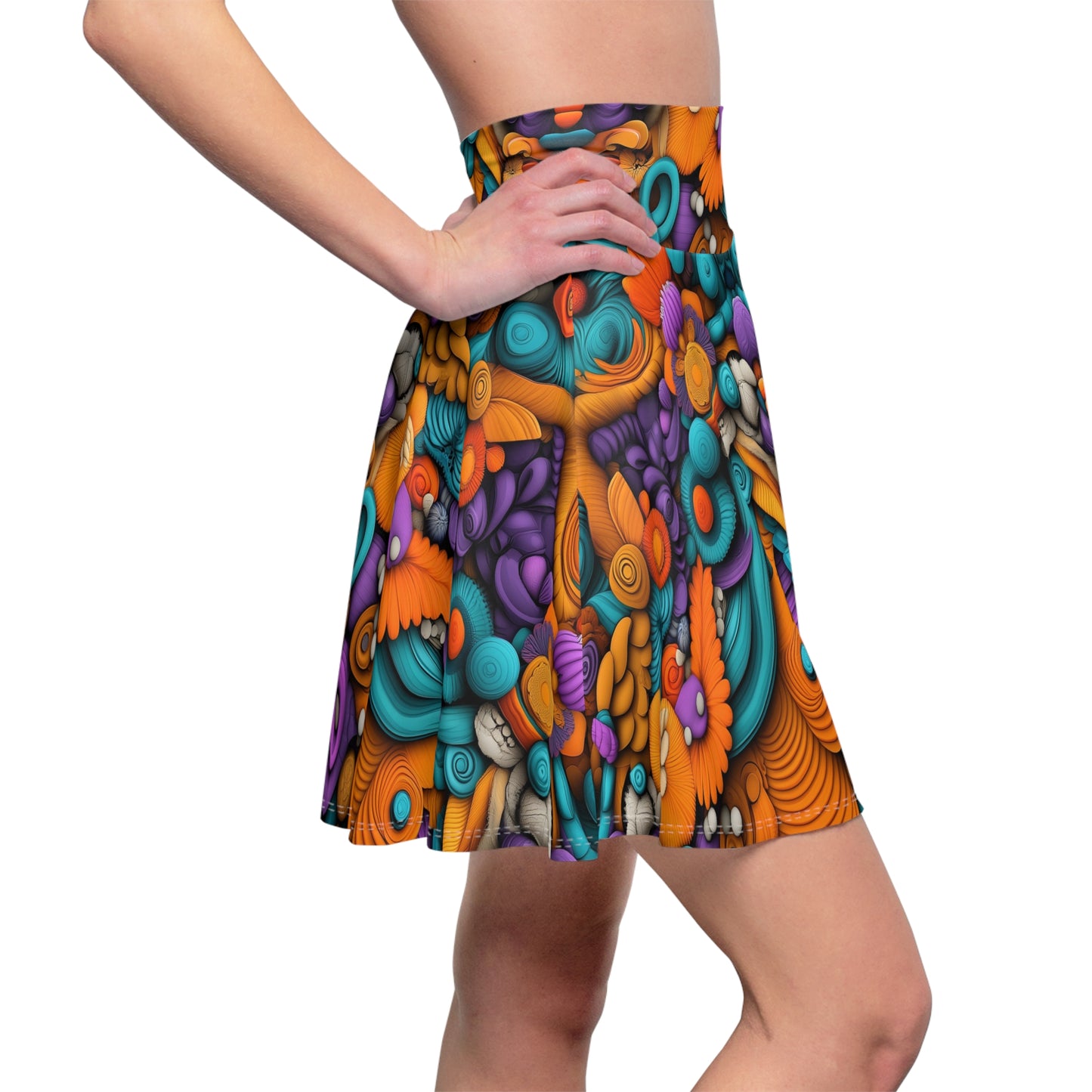 Kaleidoscopic Visage - Skater Skirt