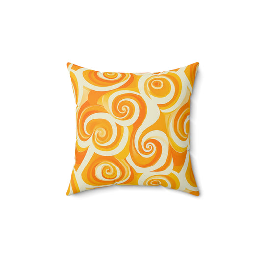 Yellow Swirlino Polyester Pillow 4