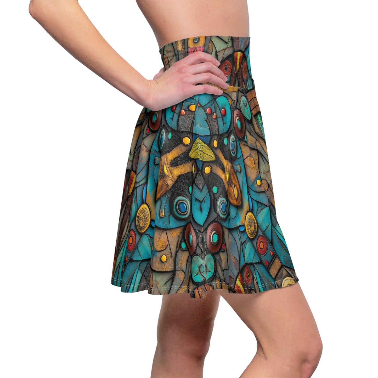 Turquoise Tapestry - Skater Skirt