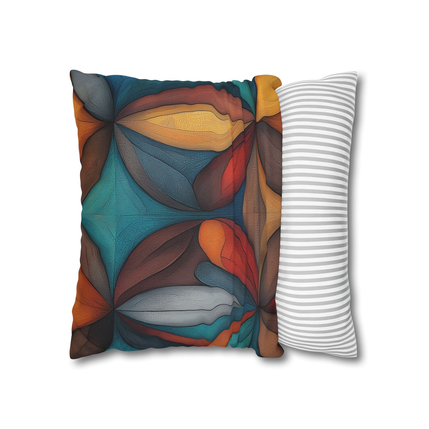 Kaleidoscopic Petals - Square Polyester Pillowcase