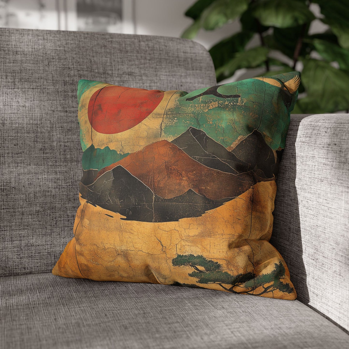 Rising Sun - Square Polyester Pillowcase