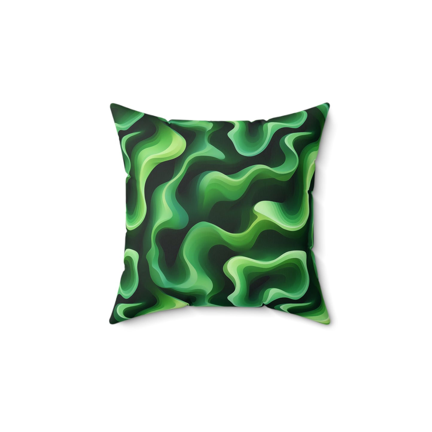 Green Swirlino Polyester Pillow  7