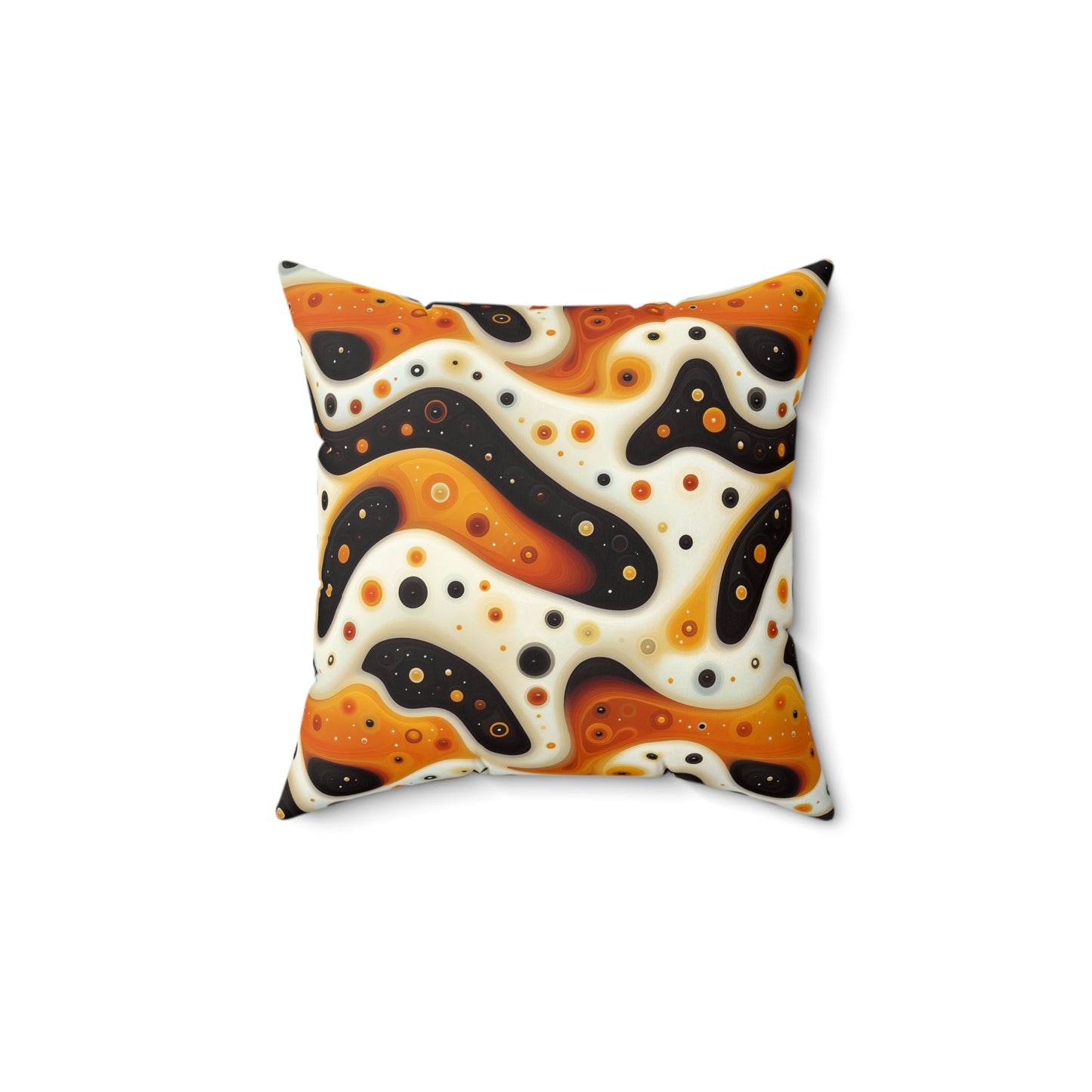 Brown Swirlino Polyester Pillow 4