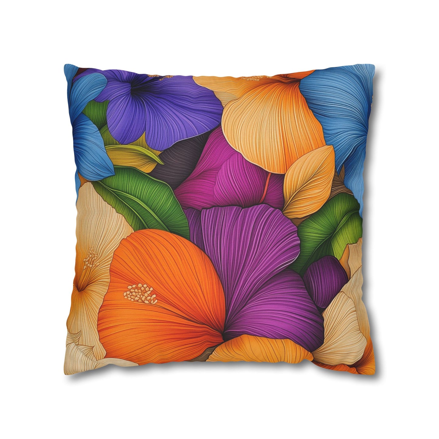 Petal Paradise- Square Polyester Pillowcase