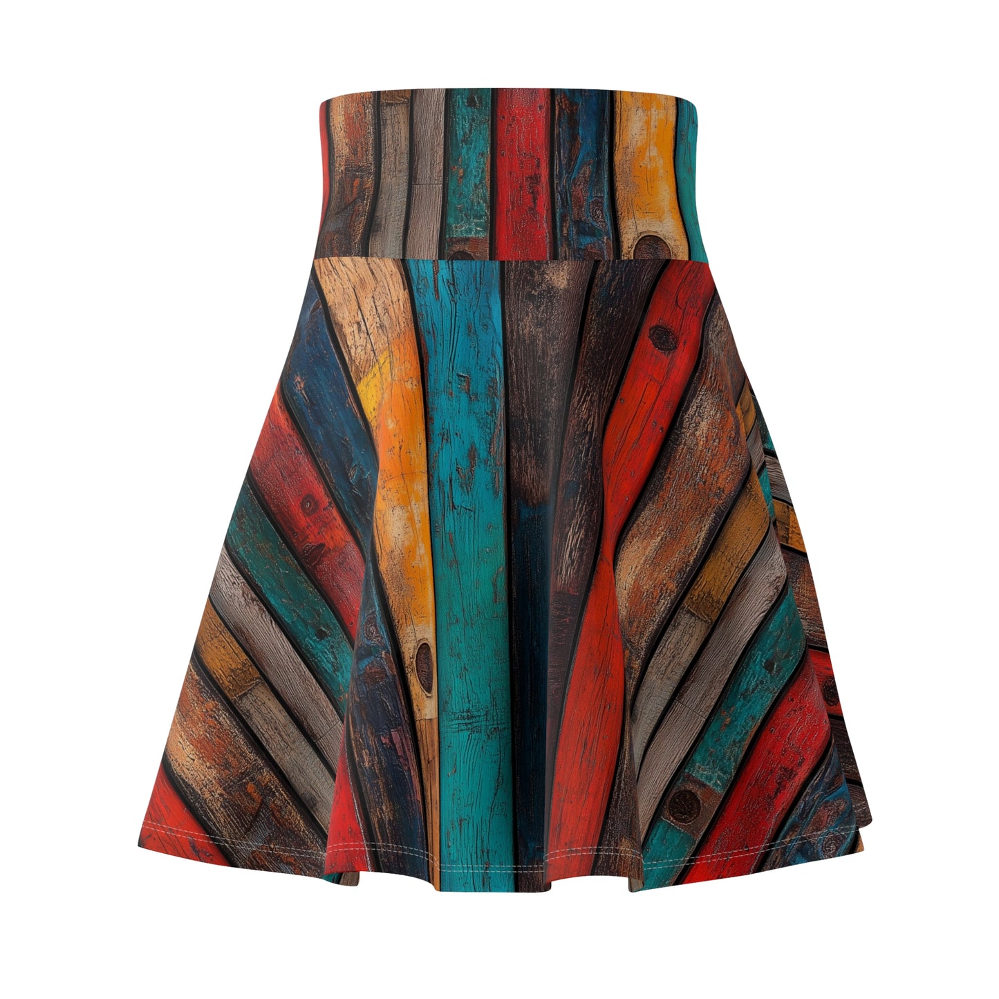 Vibrant Weathered Wood - Skater Skirt