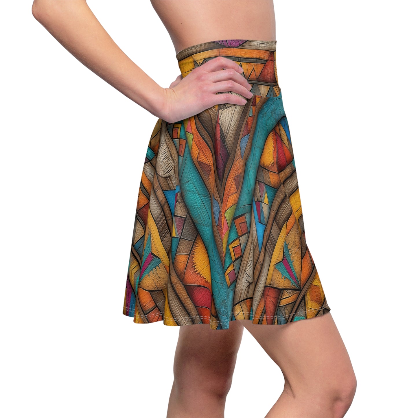 Rustic Abstract Patterns - Skater Skirt