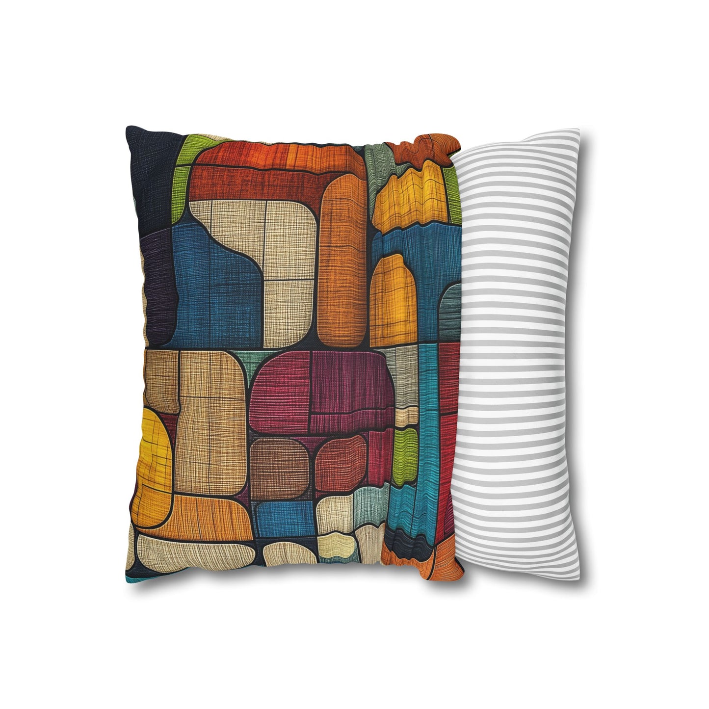 Geometric Mosaic - Square Polyester Pillowcase