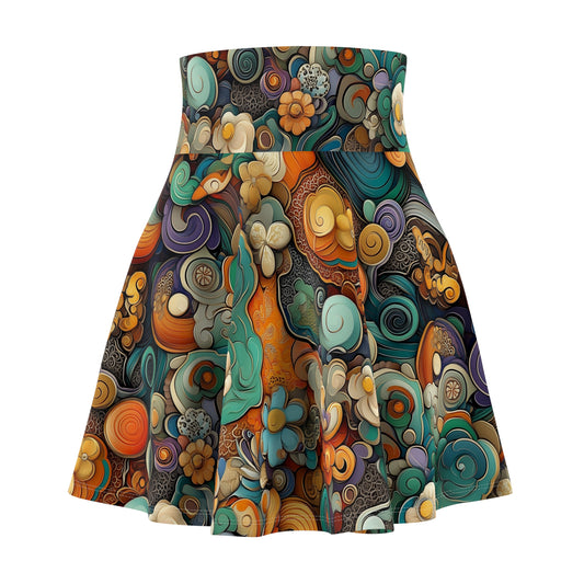 Oceanic Bloom - Skater Skirt