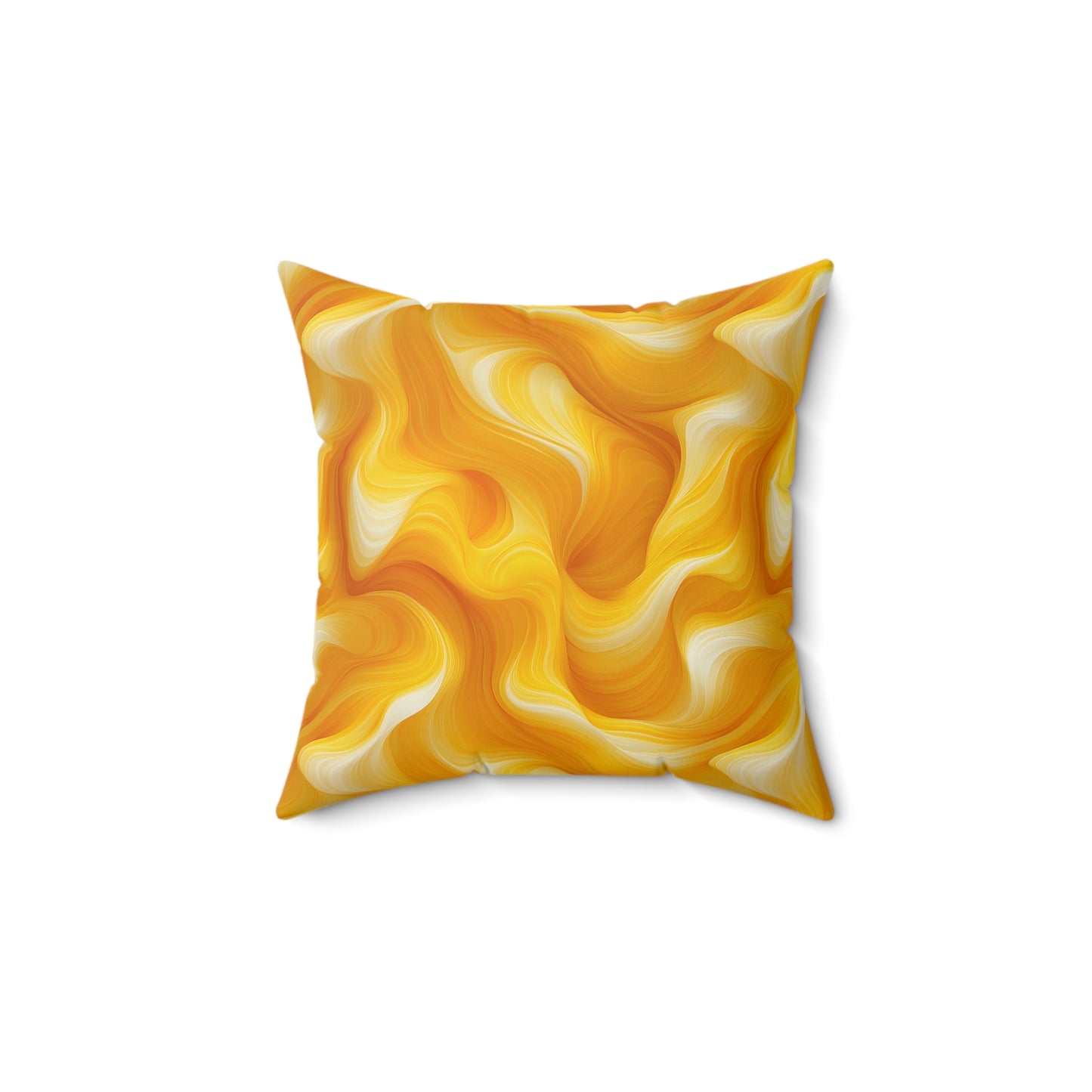 Yellow Swirlino Polyester Pillow 7