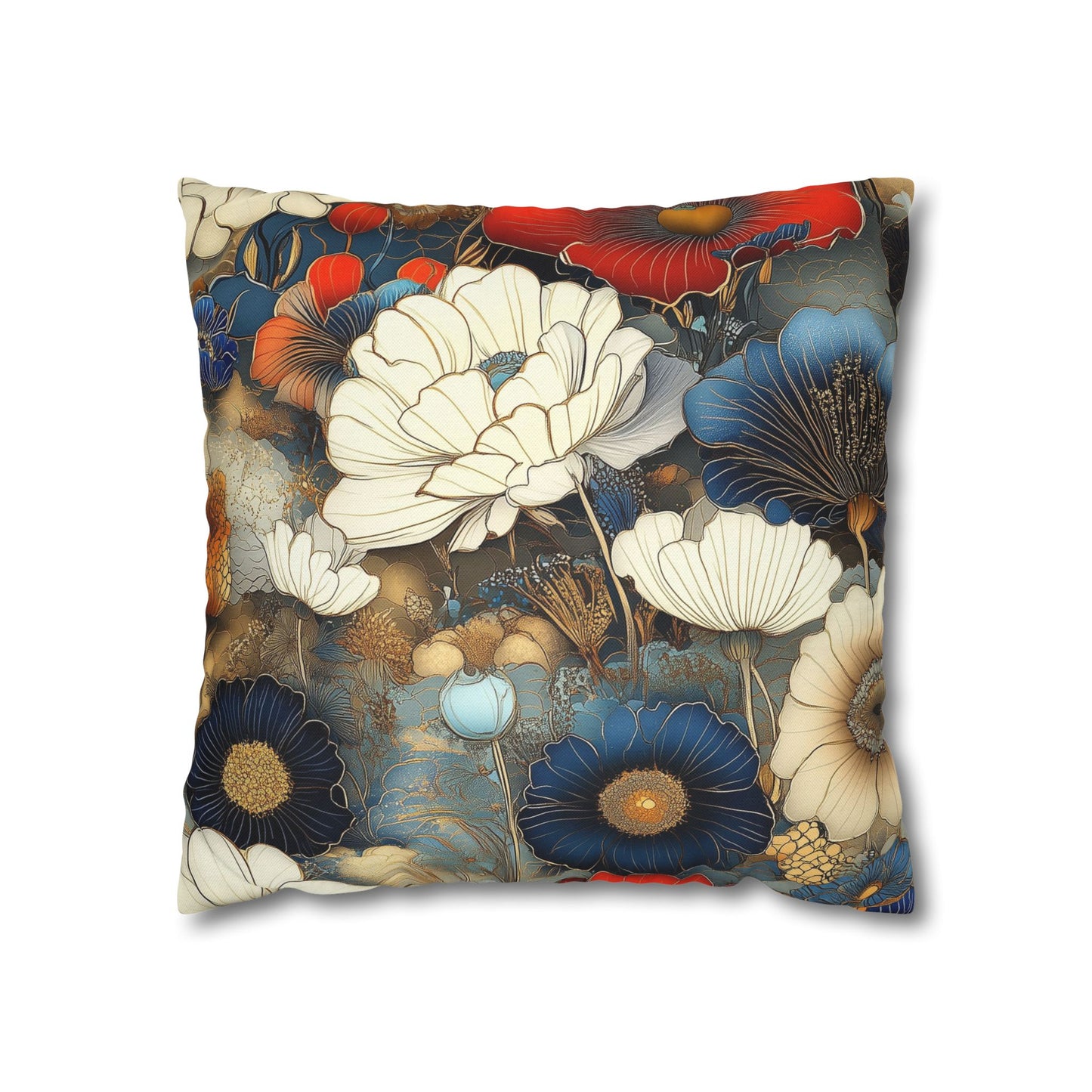 Vibrant Petals - Square Polyester Pillowcase