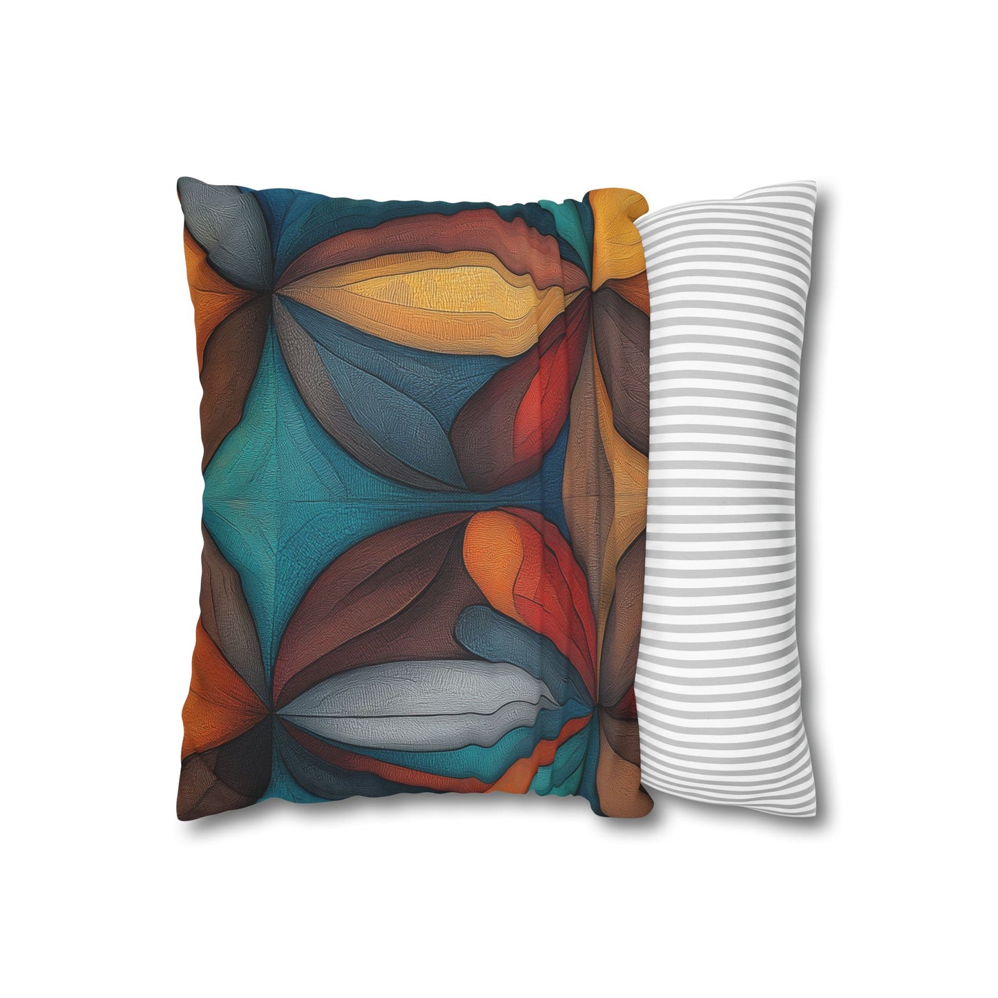 Kaleidoscopic Petals - Square Polyester Pillowcase