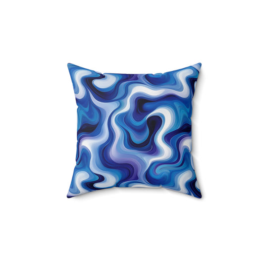 Blue Swirlino Polyester Pillow 8