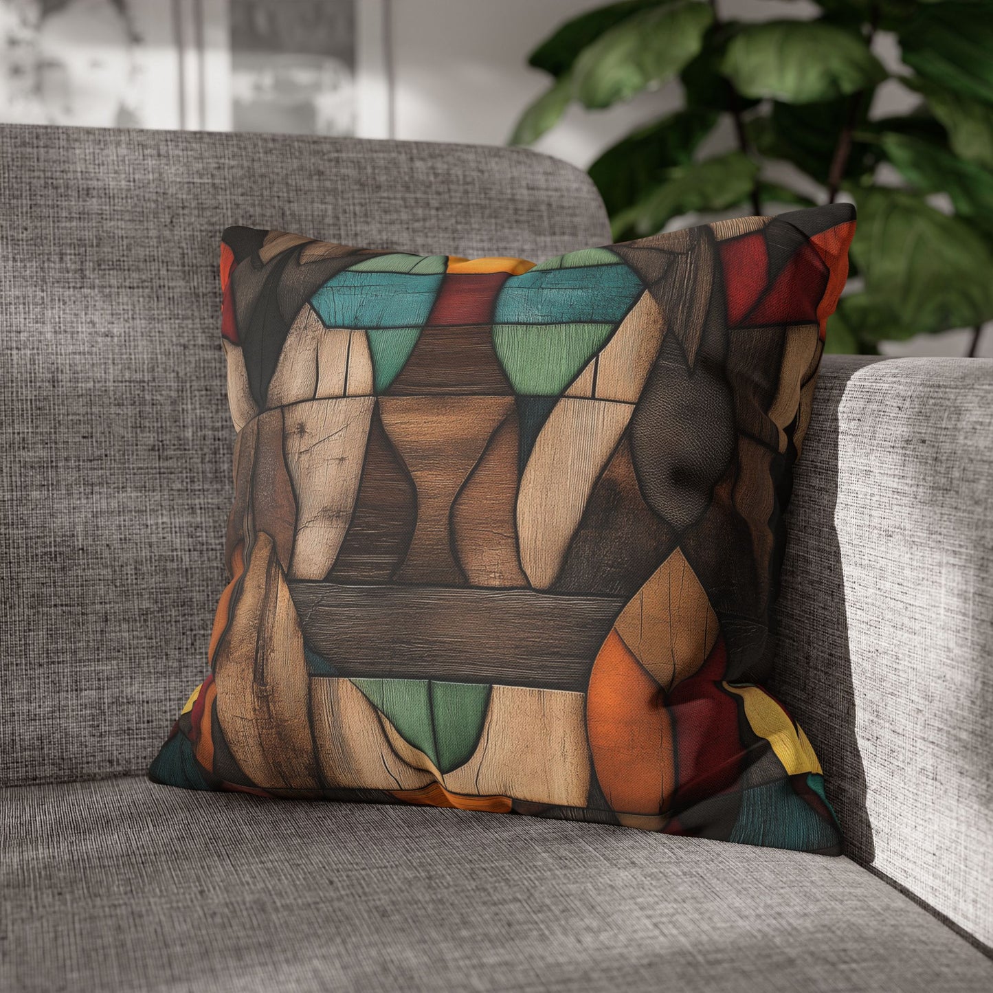 Chromatic Mosaic - Square Polyester Pillowcase