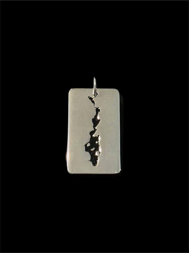 Priest Lake Dog Tag Style Pendant