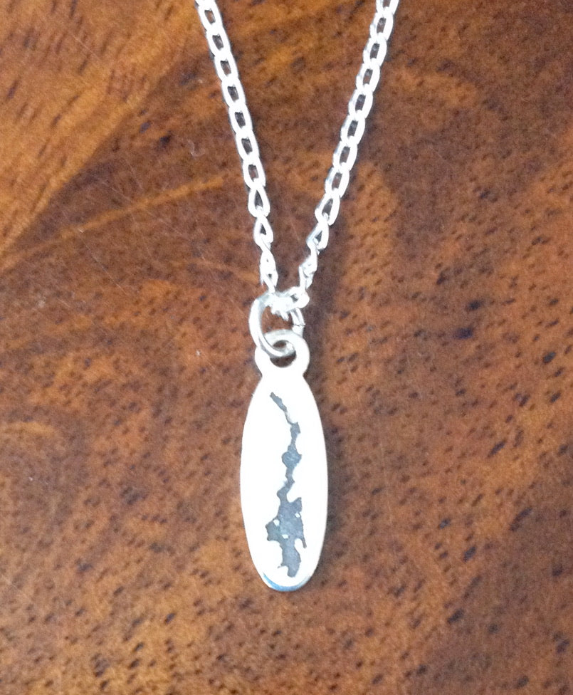 Priest Lake Pendant Necklace in Sterling Silver