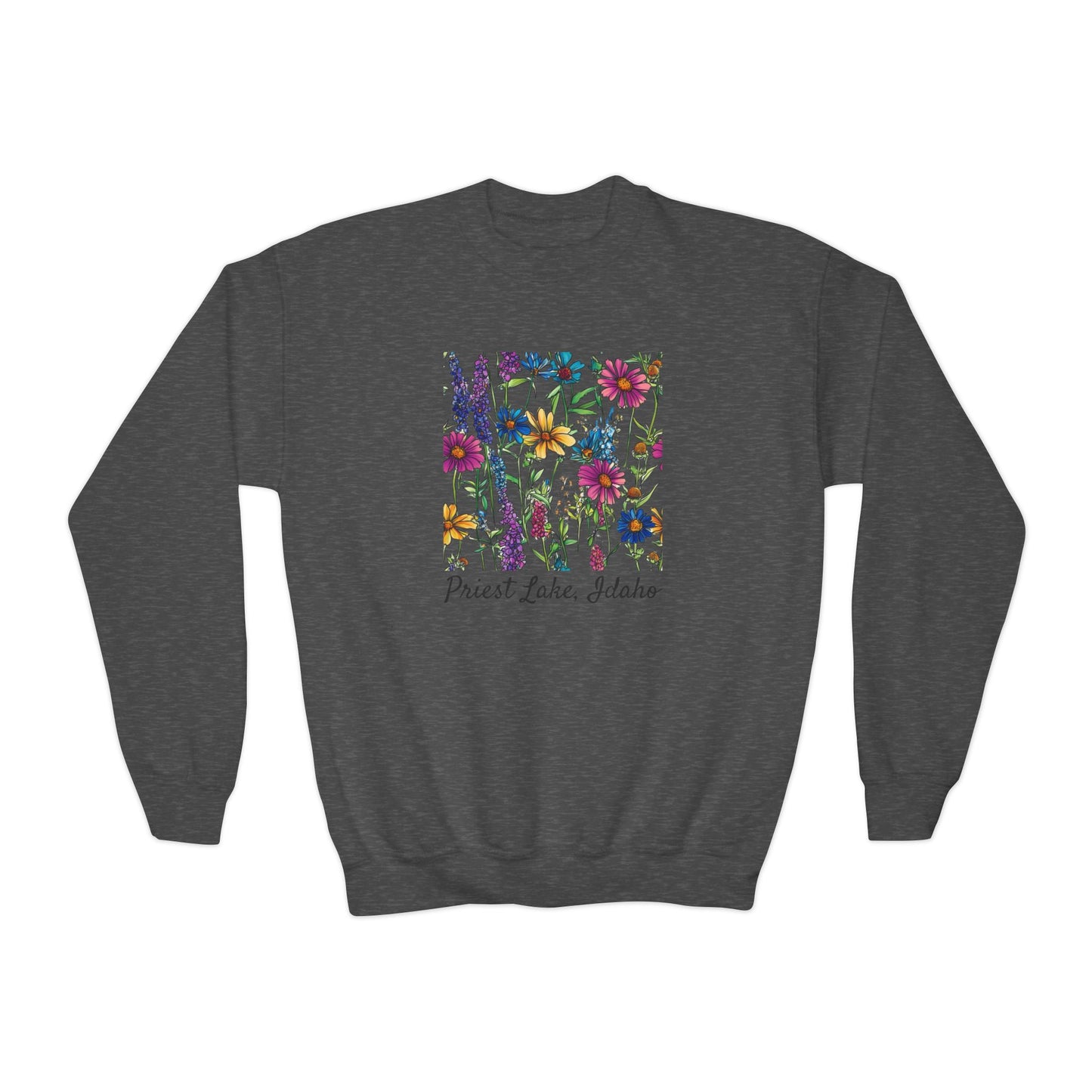 Priest Lake Wildflower Youth Crewneck Sweatshirt