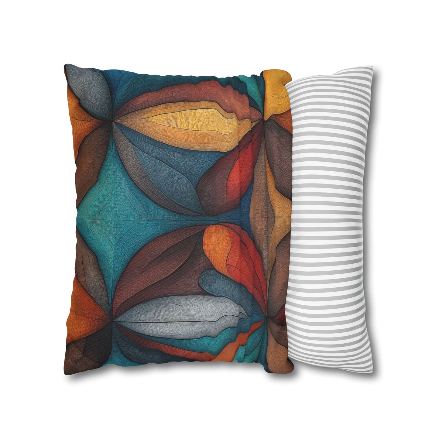 Kaleidoscopic Petals - Square Polyester Pillowcase