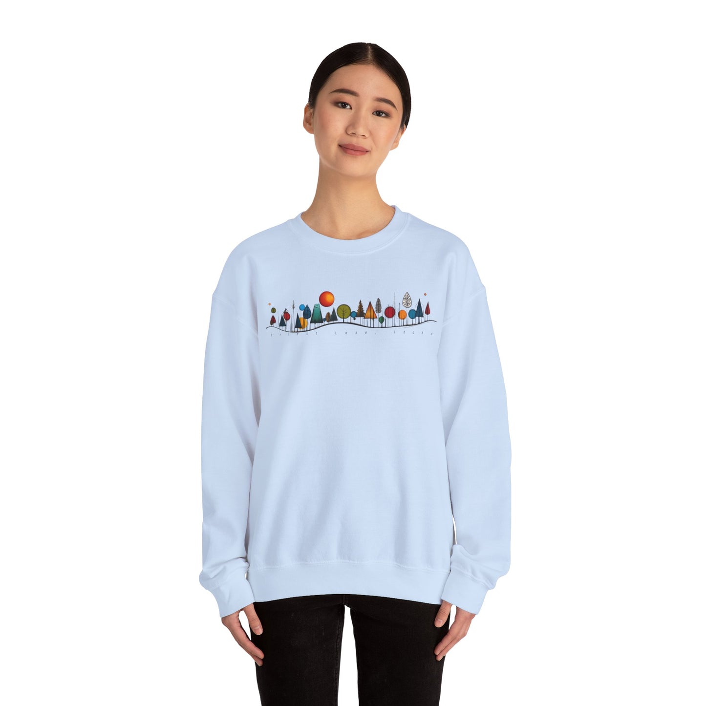 Priest Lake Geometry 5 Heavy Blend™ Crewneck Sweatshirt