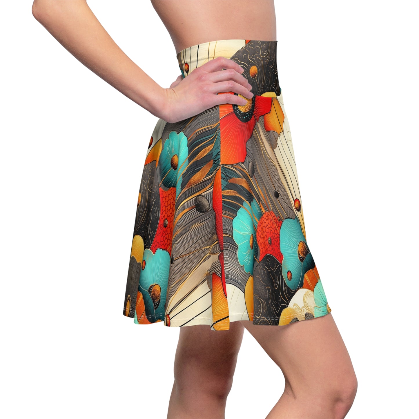 Abstract Garden Delight - Skater Skirt