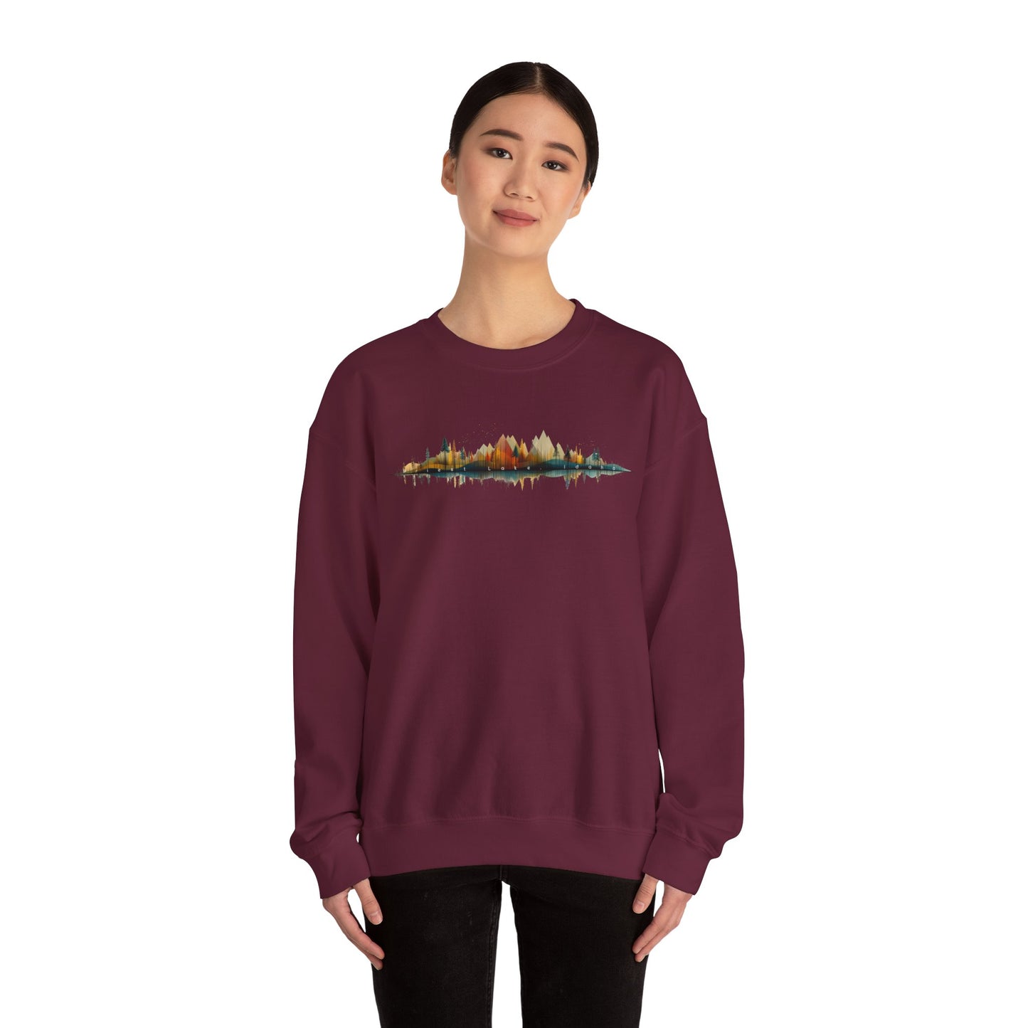 Priest Lake Geometry 3 Heavy Blend™ Crewneck Sweatshirt