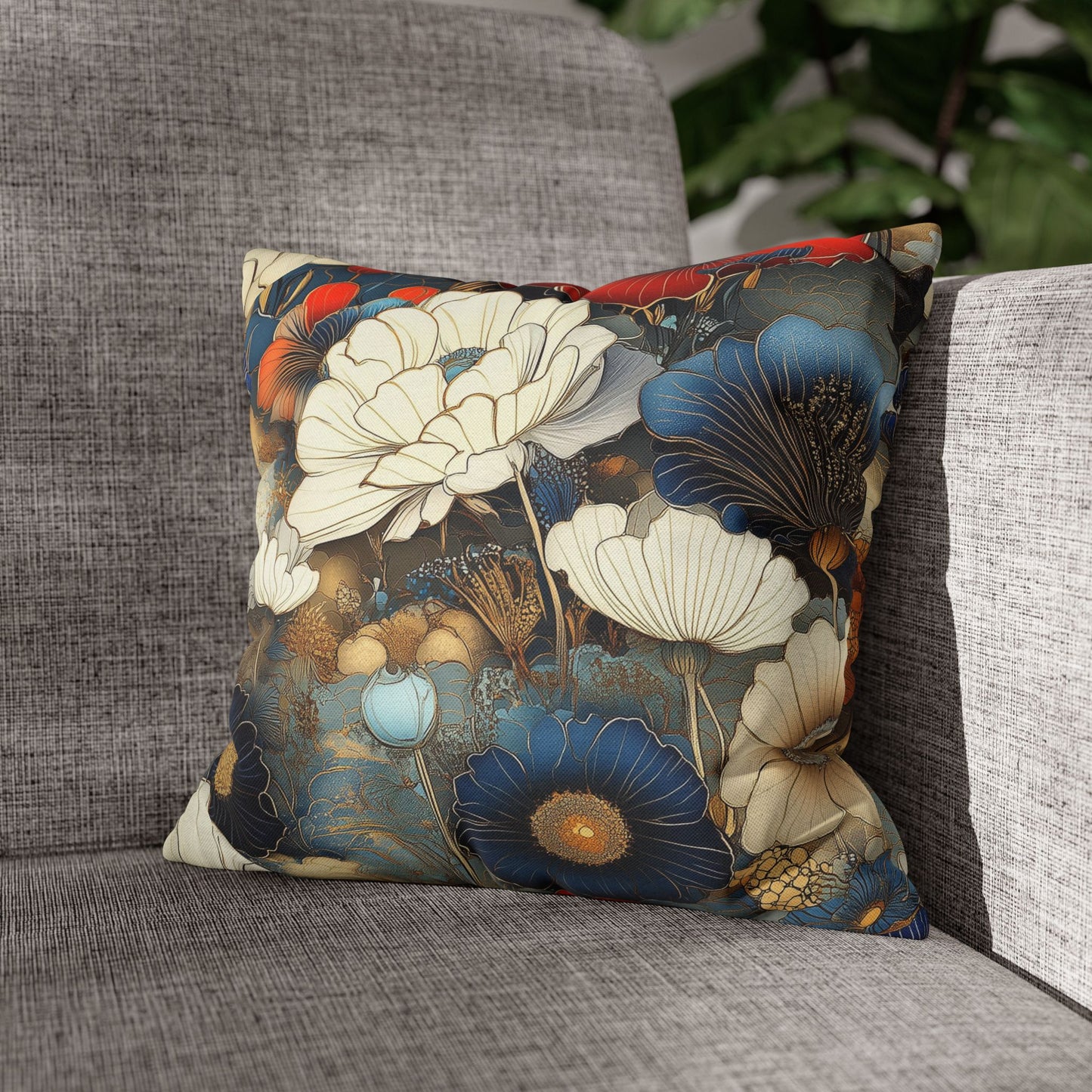 Vibrant Petals - Square Polyester Pillowcase