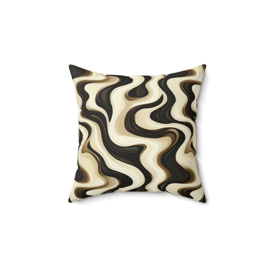 Brown Swirlino Polyester Pillow 6