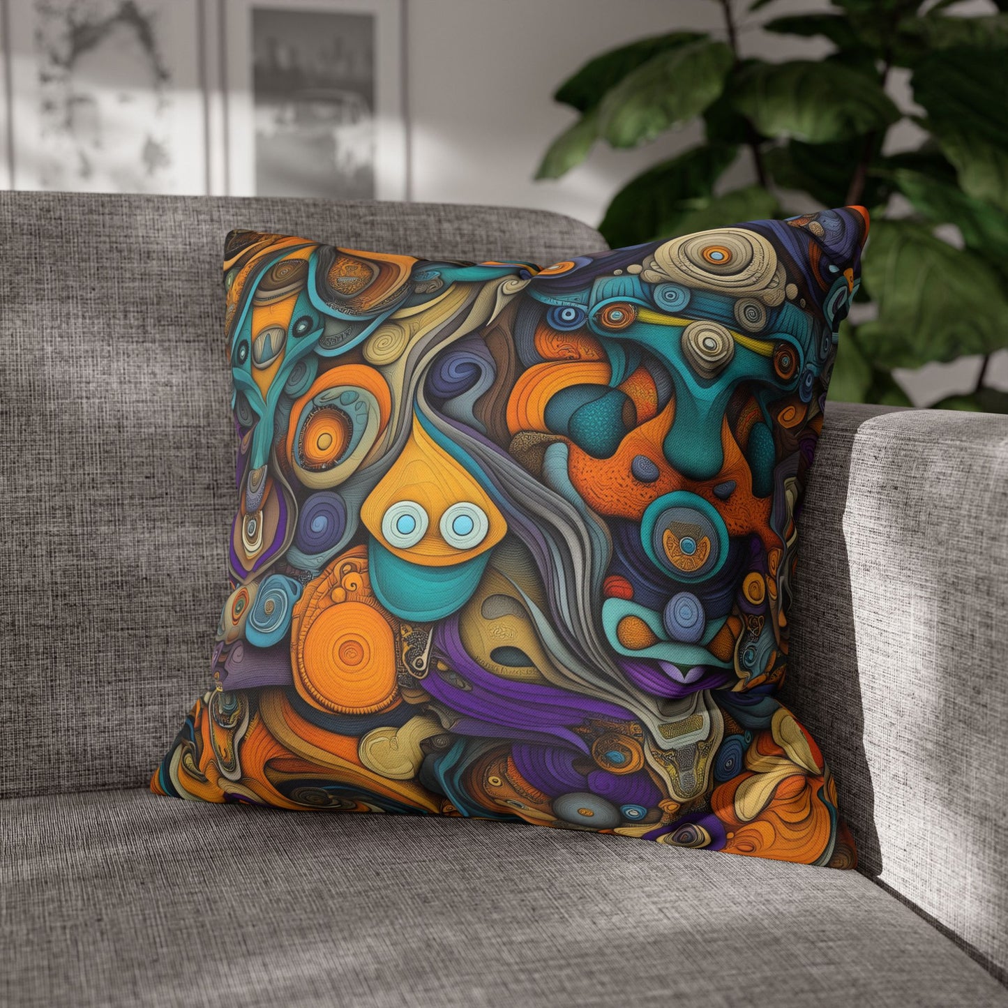 Swirling Visions- Square Polyester Pillowcase