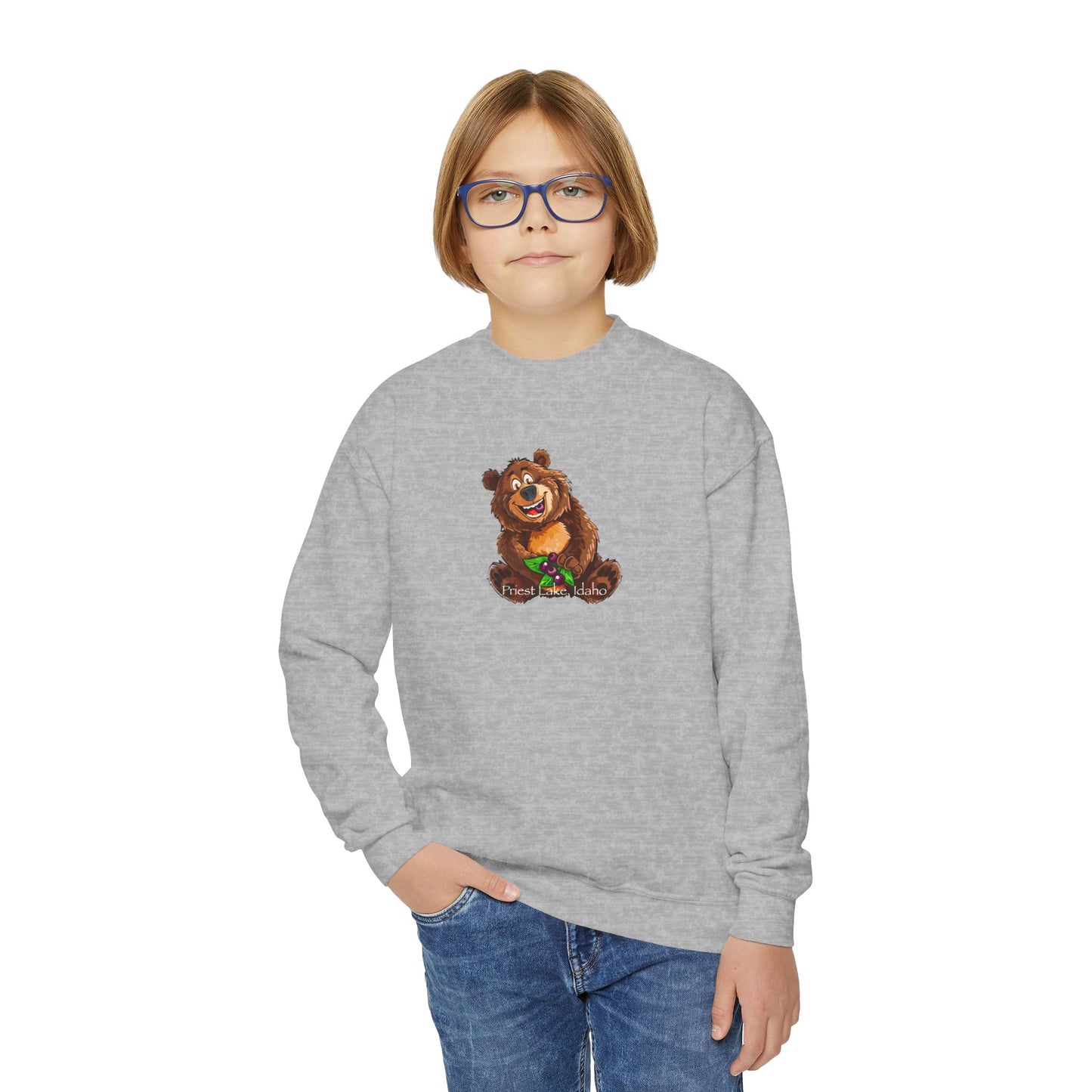 Huckle Bear Youth Crewneck Sweatshirt