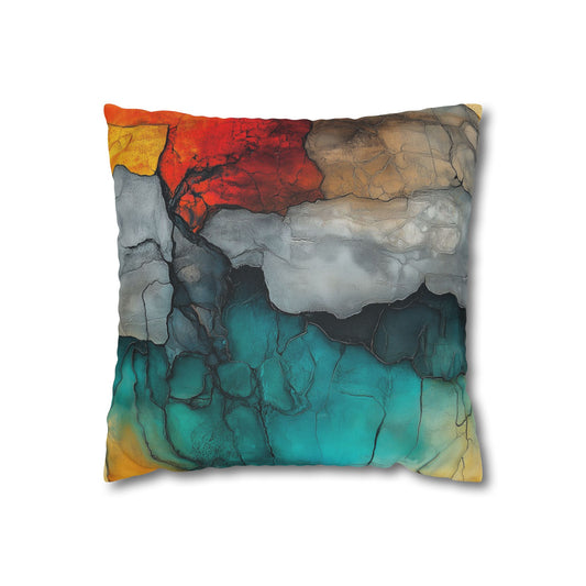 Molten Flow - Square Polyester Pillowcase