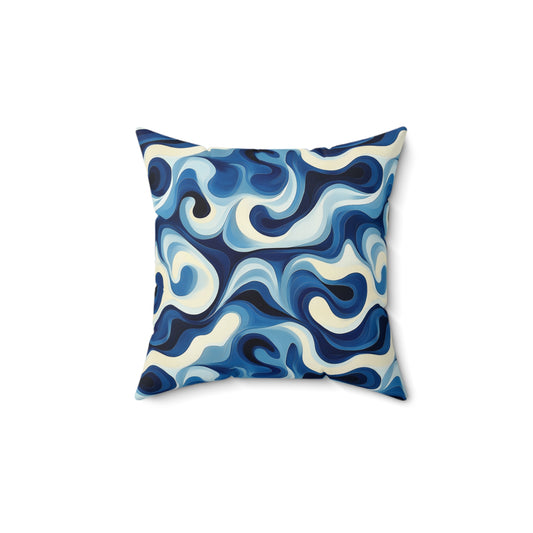 Blue Swirlino Polyester Pillow 10