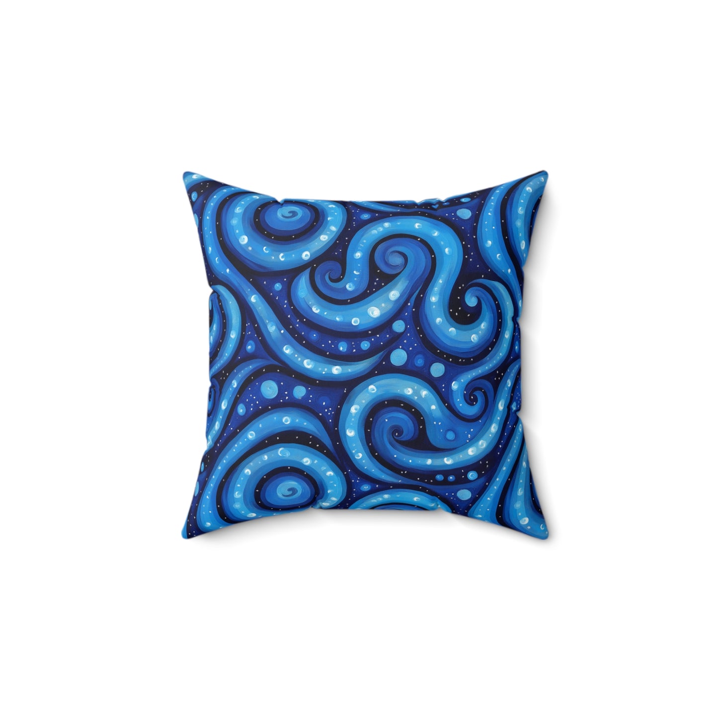 Blue Swirlino Polyester Pillow 7