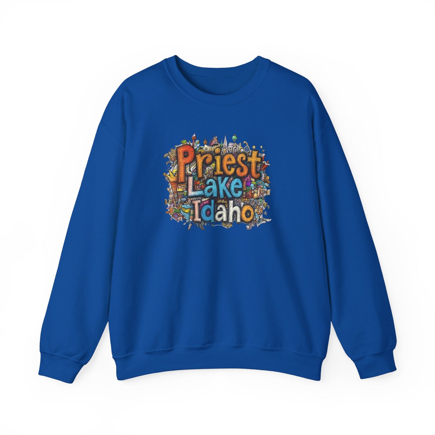 Priest Lake Idaho Fun Heavy Blend™ Crewneck Sweatshirt