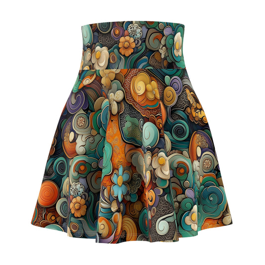 Oceanic Bloom - Skater Skirt