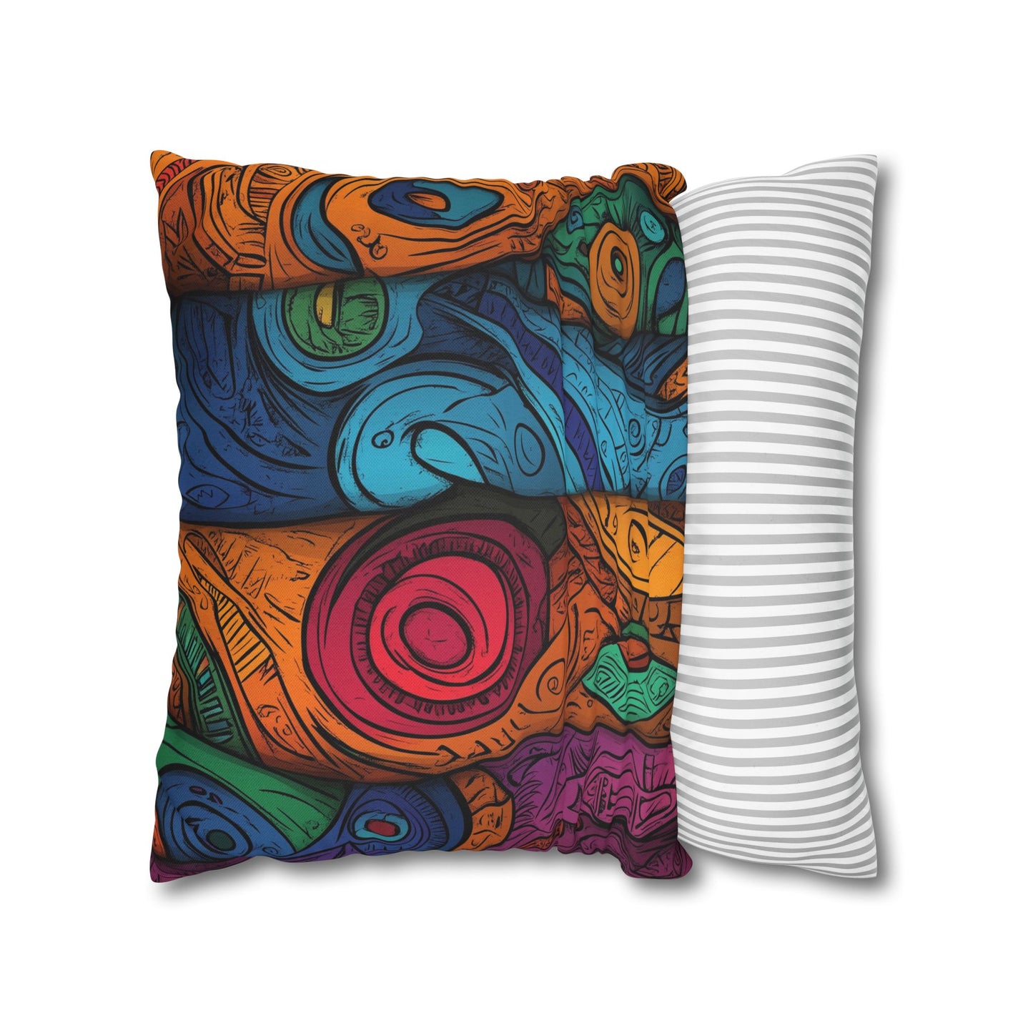 Tribal Rhythms- Square Polyester Pillowcase