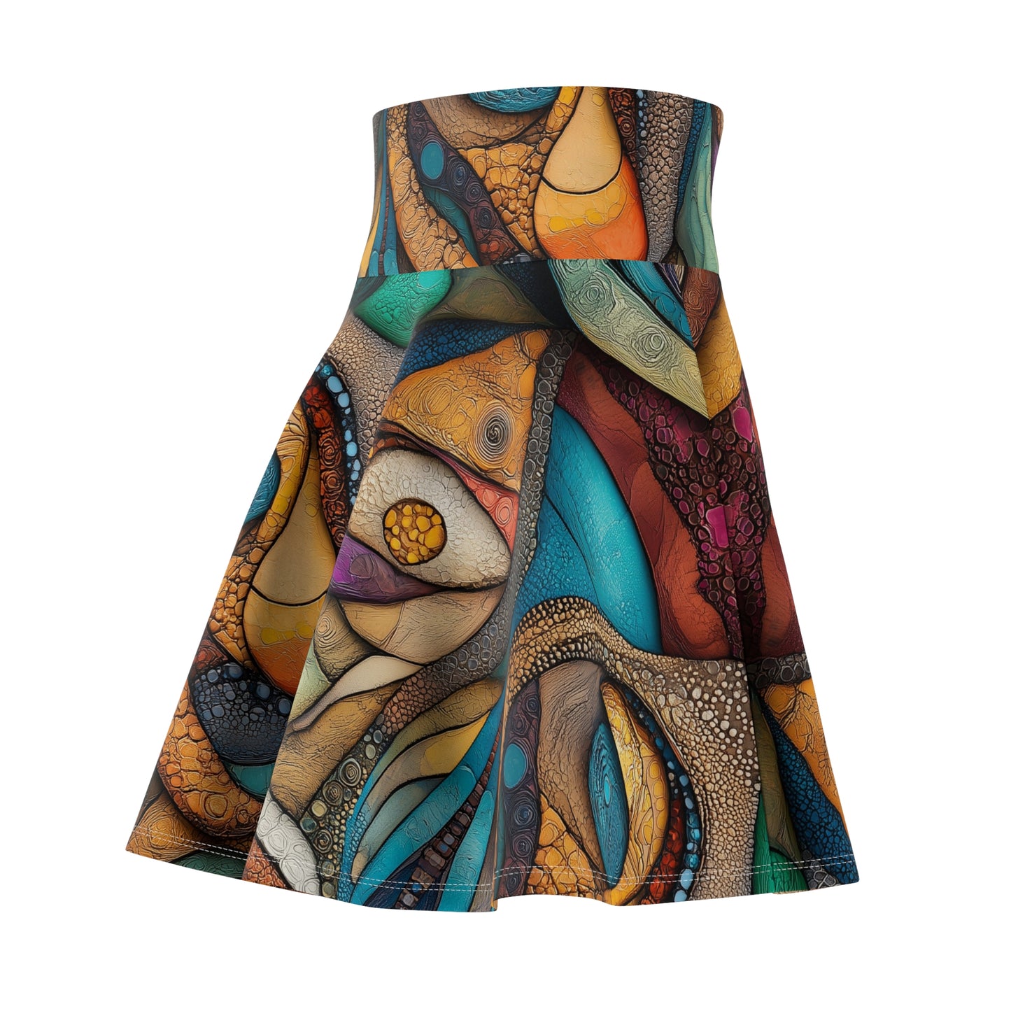 Hidden Faces in Abstract - Skater Skirt