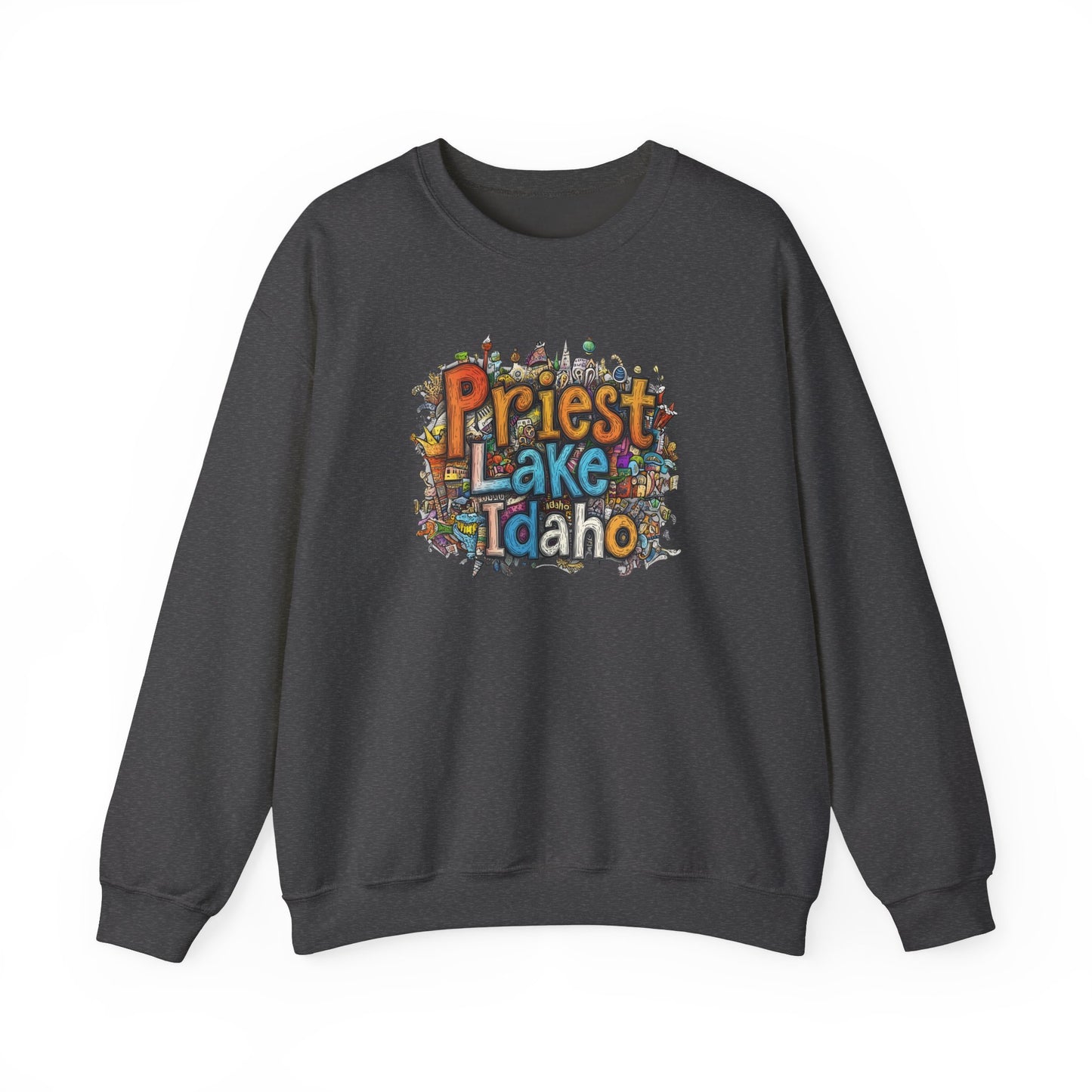 Priest Lake Idaho Fun Heavy Blend™ Crewneck Sweatshirt