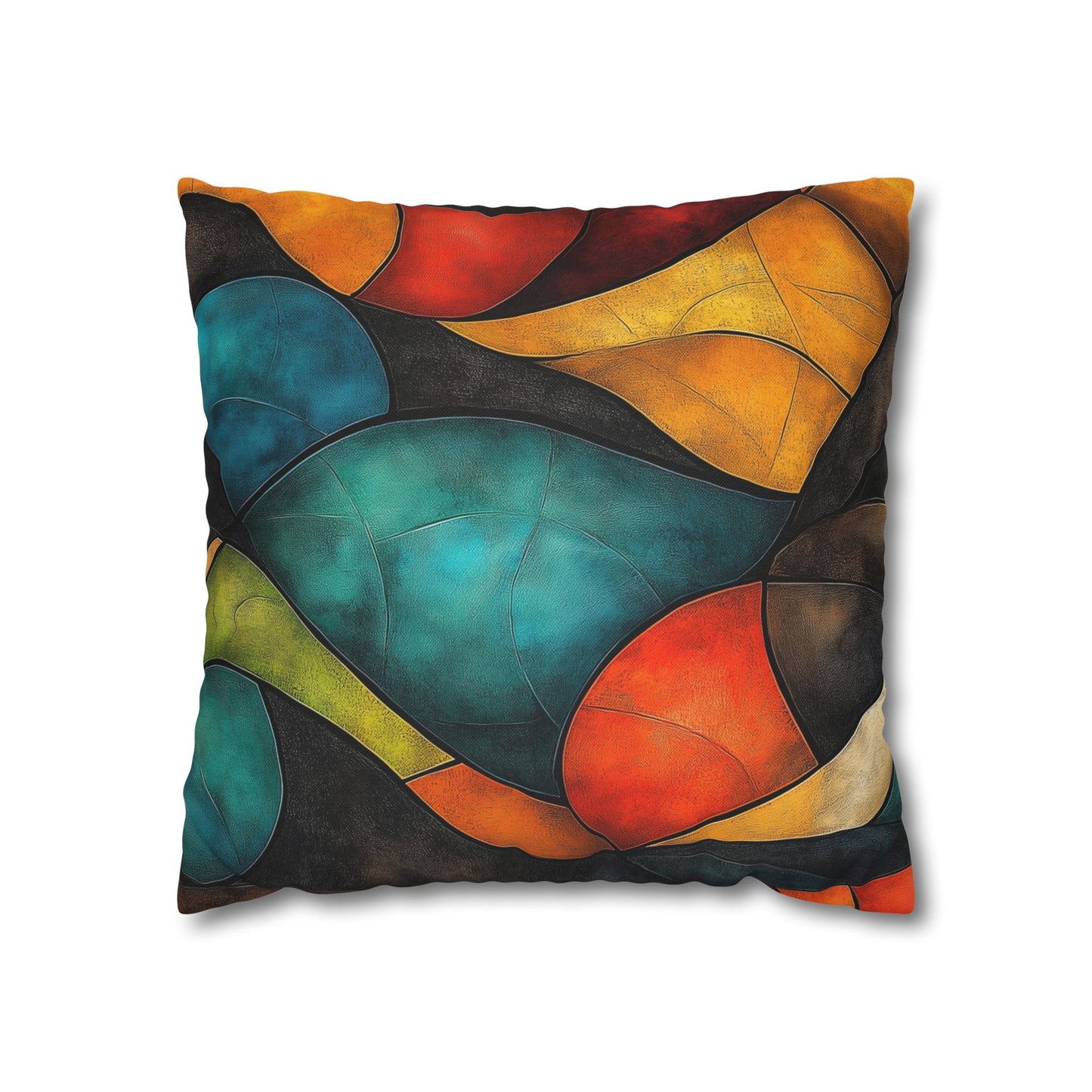 Chromatic Curves - Square Polyester Pillowcase