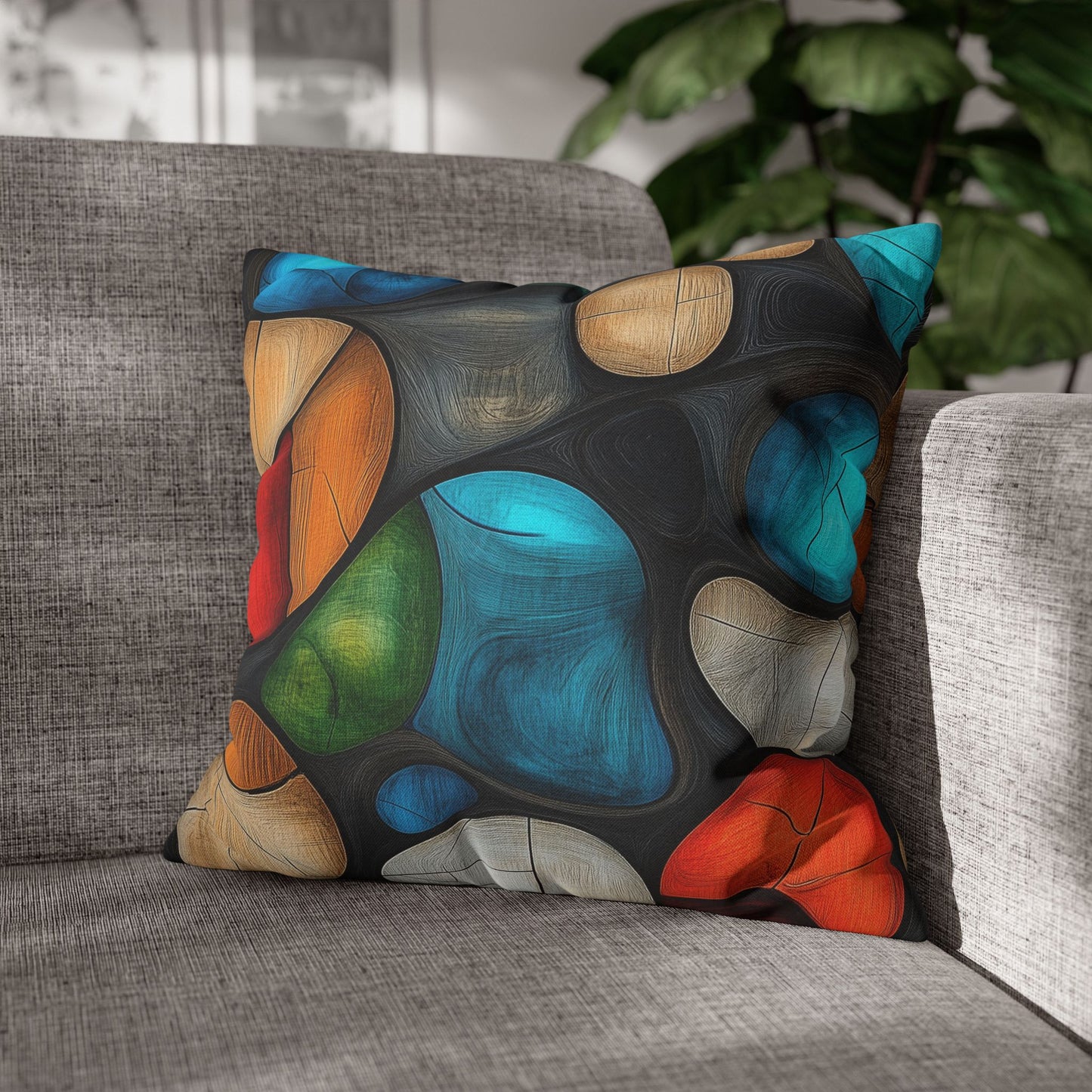 River Rocks - Square Polyester Pillowcase